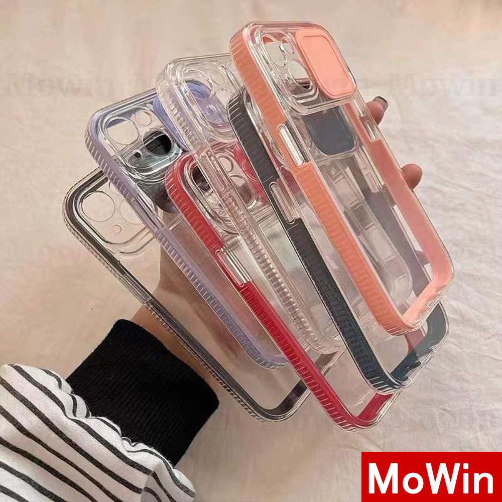 Ốp điện thoại silicone mềm khung acrylic có nắp che máy ảnh 3 trong 1 cho iPhone 13 Pro Max 12 Pro Max 11 7 Plus