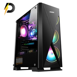 Vỏ case SAMA JAZOVO Plus XII Black kèm 3 fan LED RGB