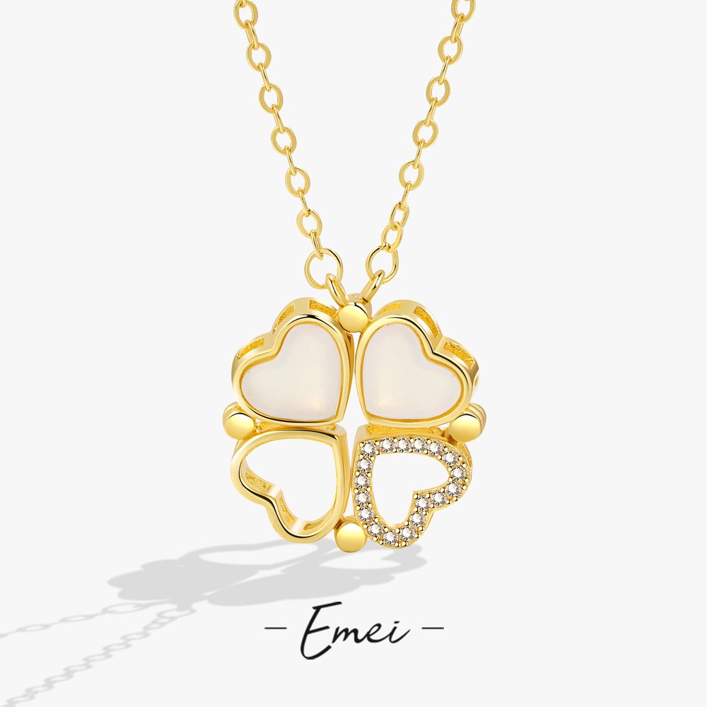 Vòng cổ Nam Châm Mặt Trái Tim Đính Đá Pha Lê Trắng