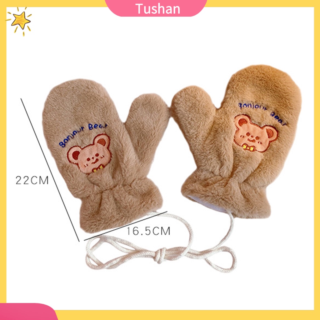 Găng tay mùa đông bằng vải bông chống lạnh có thể giặt dành cho nữ