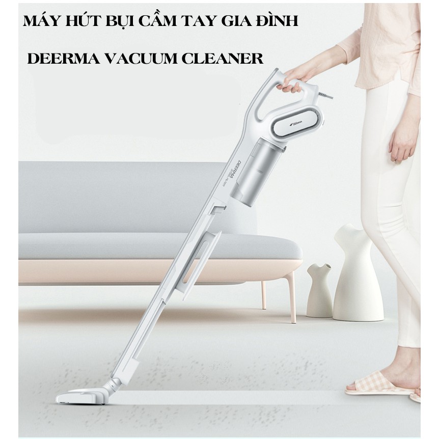 Máy Hút Bụi Cầm Tay Gia Đình Deerma Vacuum Cleaner, Công Suất 600W, Lọc Bụi Diệt Khuẩn HEPA