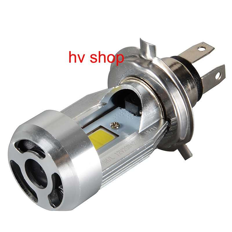 Đèn  pha led xe máy pha cos chân H4/HS1 có quạt 40W (sáng trắng) .