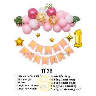 (Tặng Bơm+ Keo) Set Sinh Nhật Trang Trí Đơn Giản