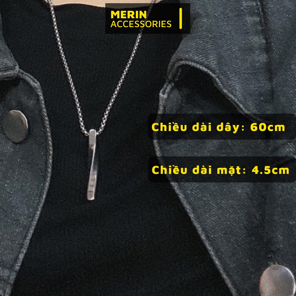 Vòng Cổ Unisex Nam Nữ Thời Trang Basic Merin Accessories Màu Bạc Dây Chuyền Cá Tính Chất Liệu  Không Gỉ - Veins Brick