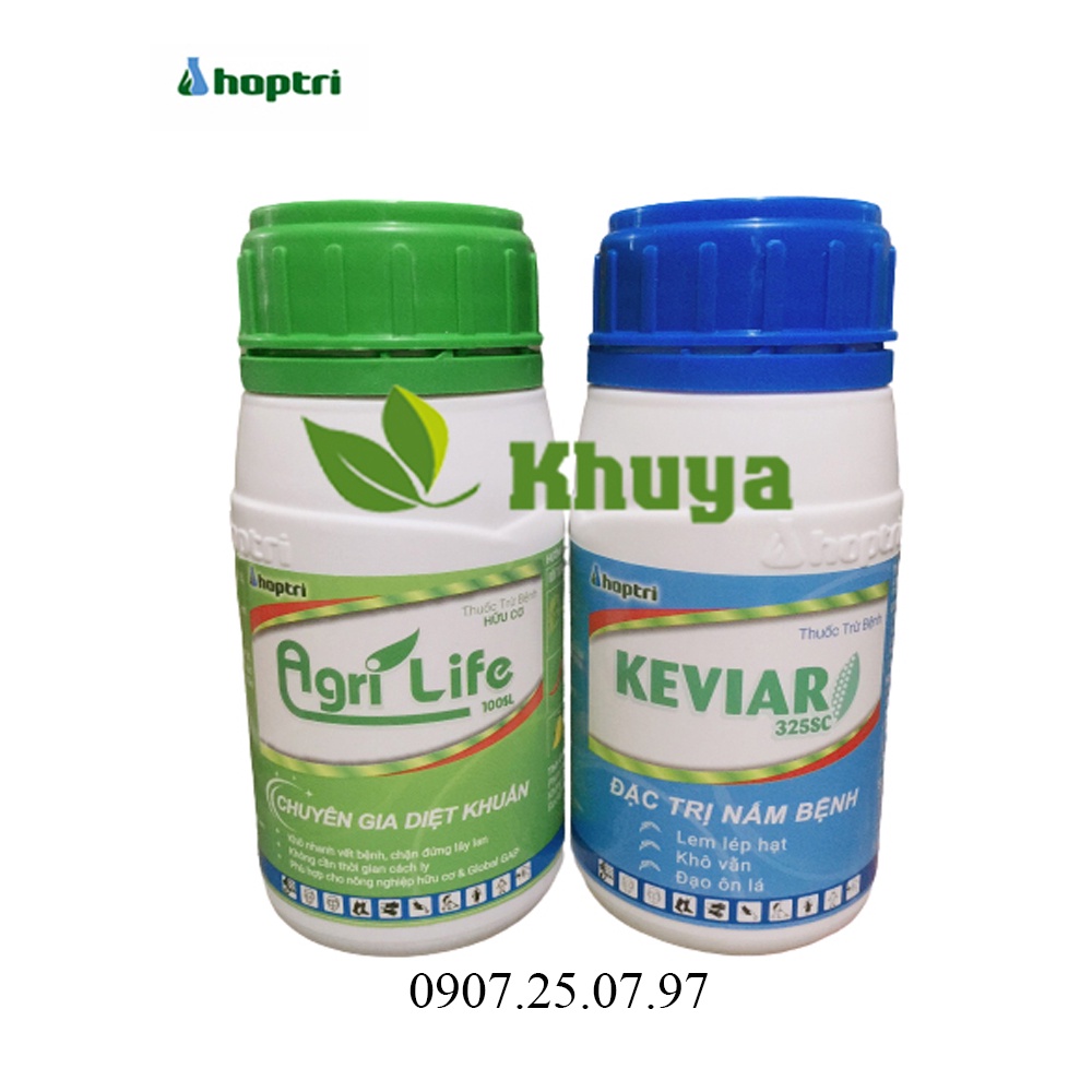 Cặp Thuốc trừ bệnh Hợp Trí Agri Life và Keviar 200ml trừ Vi Khuẩn - Vàng Lá