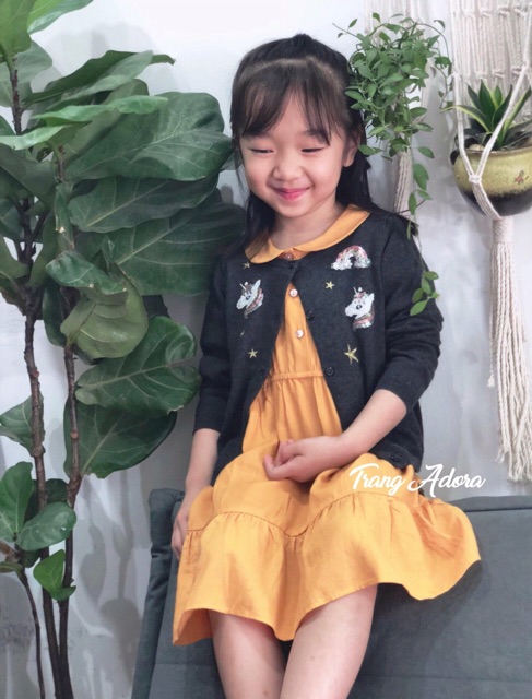 Đầm Moimoln vàng xuất Hàn cho bé gái