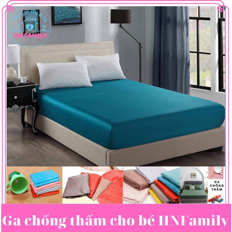 Ga chống thấm cho bé HNFamily (Được chọn màu) - Drap trải giường bọc đệm chống thấm nước (Đệm dưới 10cm) 1m2 1m6 1m8 2m2