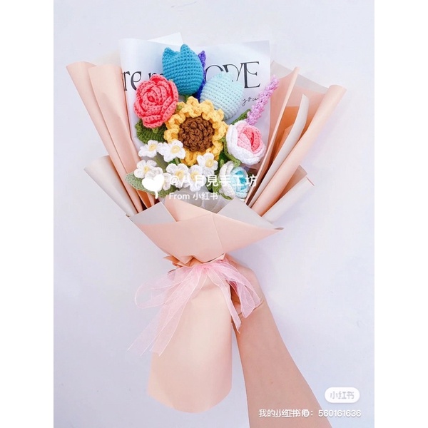 Bó hoa len handmade-P5