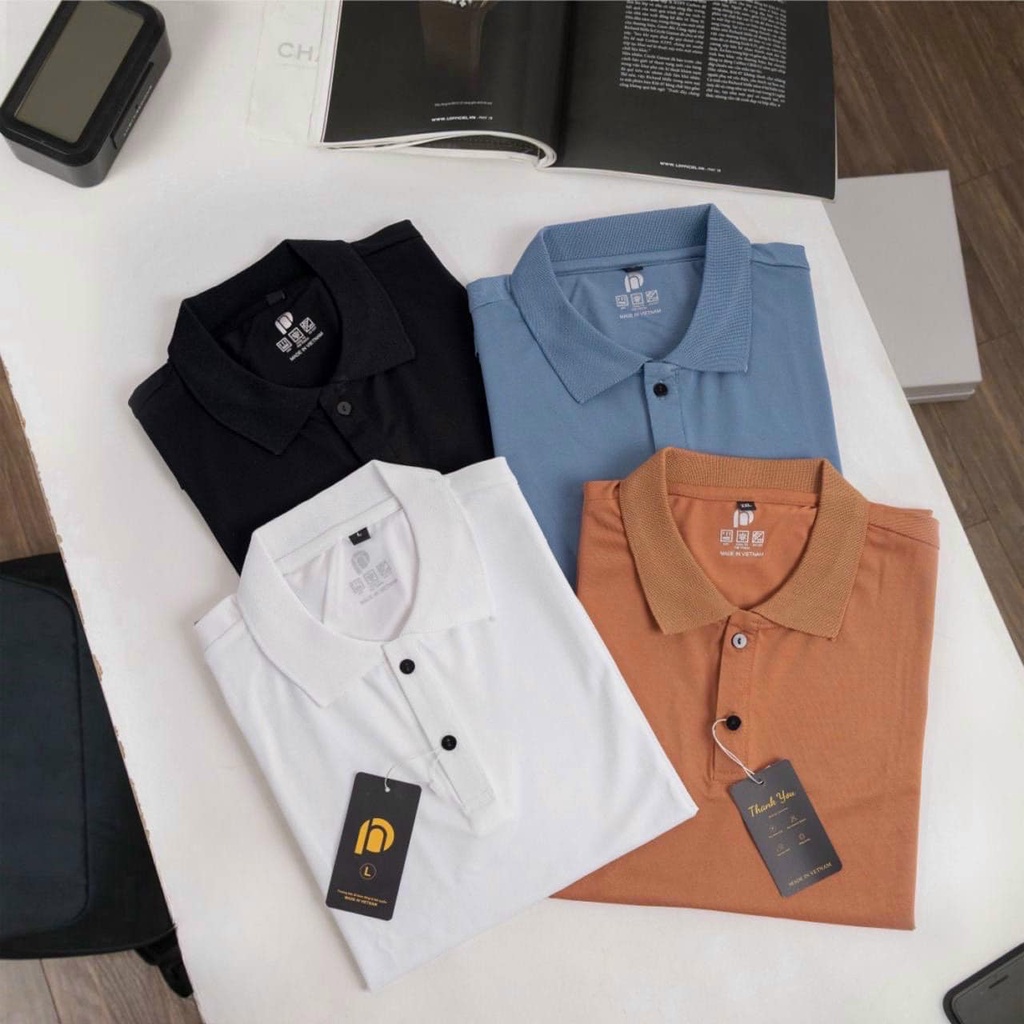 Áo Polo Nam Ngắn Tay Trơn cổ bẻ vải Cotton mềm mịn thoáng mát mặc đi chơi đi làm