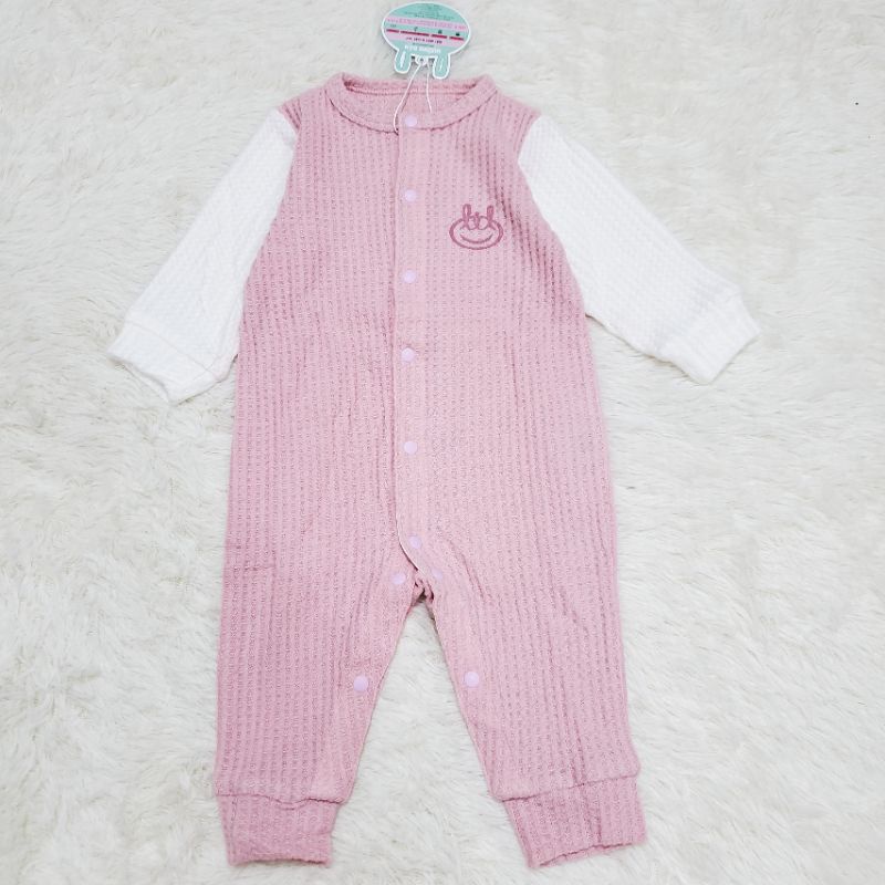 Bodysuit dài tay sơ sinh cài thẳng len mỏng Little Love cho bé trai/ gái 0-9 tháng