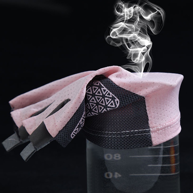 Găng Tay Thể Thao Hở Ngón Bằng Lụa Lạnh Mỏng Co Giãn Cao Thoáng Khí Nhanh Khô Chống Trượt Có logo Phản Quang Dành Cho Nam Và Nữ