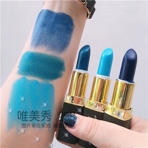 Son Môi Hóa Trang Nhiều Màu Sắc Trắng/Đen/Xanh Dương/Tím/Cam/Xanh Lá/Xanh Lá