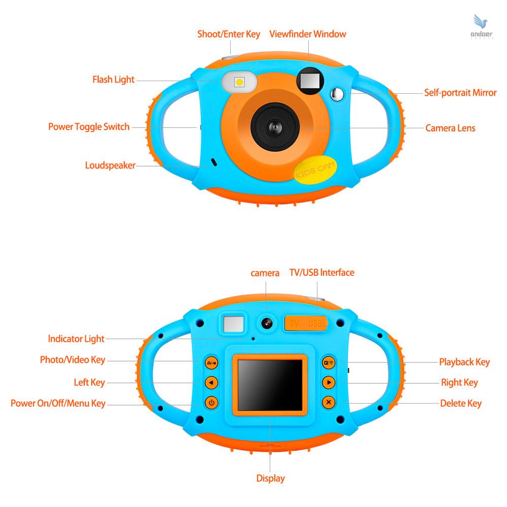 Camera kỹ thuật số Andoer WiFi 5MP 1080P HD chống sốc màn hình 1.77 Inch với thiết kế ống kính kép cho bé
 | BigBuy360 - bigbuy360.vn