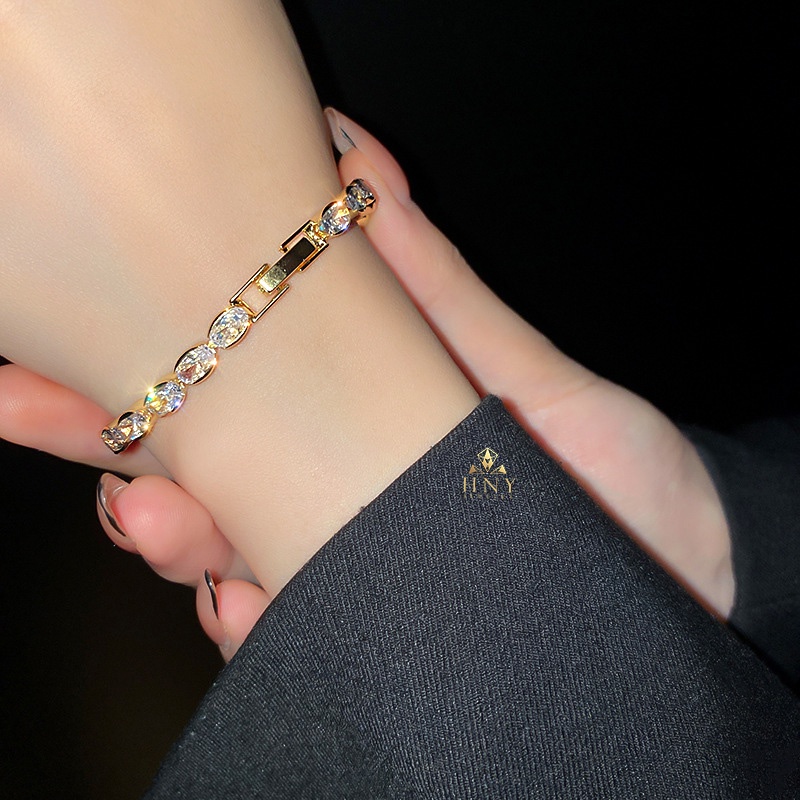 Lắc tay nữ, vòng tay nữ đính đá lấp lánh phong cách Hàn Quốc HNYJewelry LT02