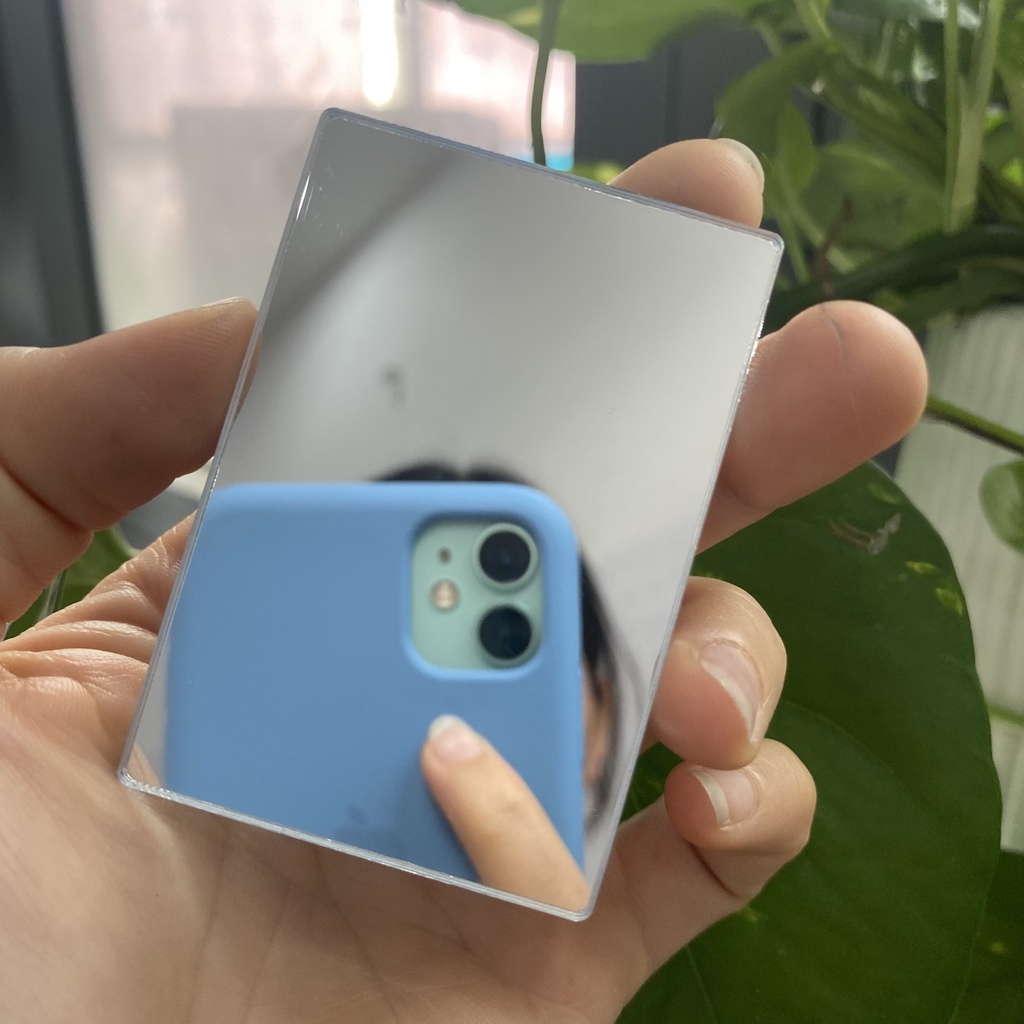 Gương Mini Bỏ Bóp Tiện Lợi, Gương Nhựa An Toàn Cho Các Nàng Check Lại makeup, Kích Thước Vừa Vặn