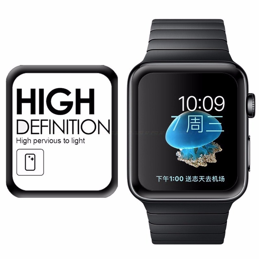 Kính cường lực cong viền HD độ cứng 9H bảo vệ màn hình cho Apple Watch dòng 5 4 3 2 1 38mm 40mm 42mm 44mm