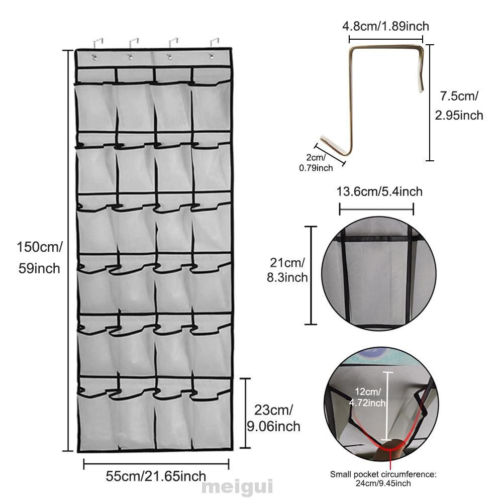 Giá Treo Giày Dép 24 Ngăn Thoáng Khí Kèm Móc Tiện Dụng Cho Phòng Tắm / Phòng Ngủ