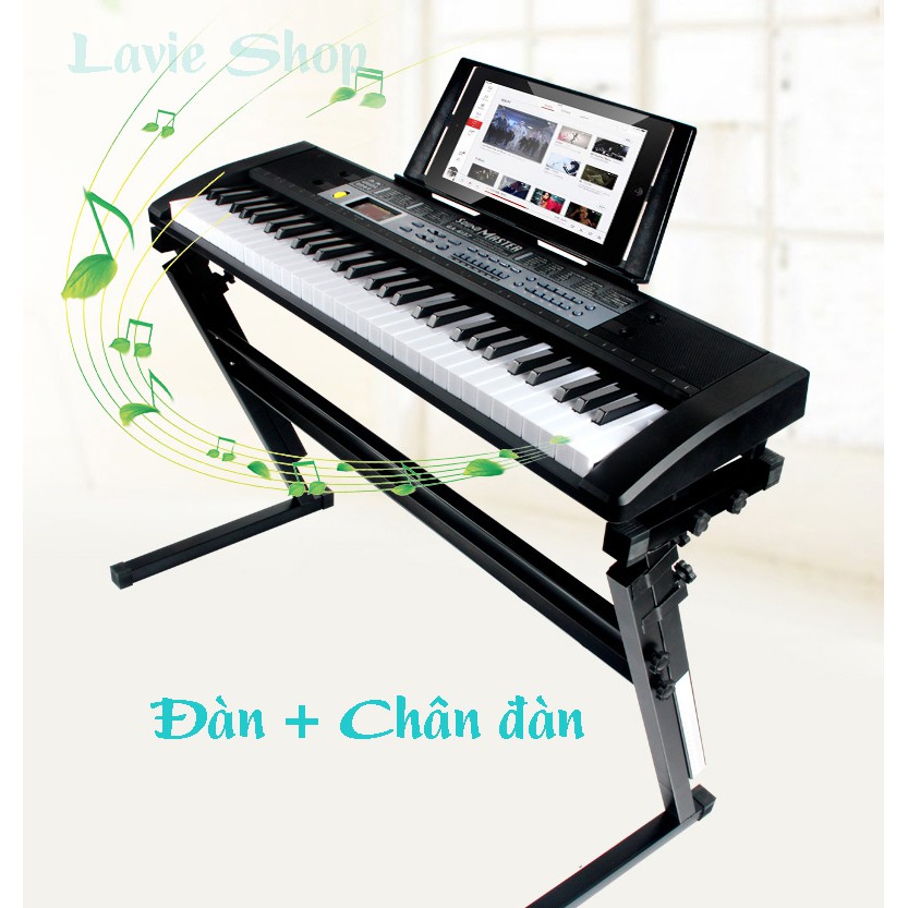 Đàn Piano Điện Đàn Organ Electronic Keyboard Đàn 61 Phím Dành Cho Người Lớn Học Kèm Mic, Sạc, Giá Đỡ VT122