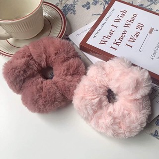 🧸Chun cột tóc scrunchies vải lông siêu to