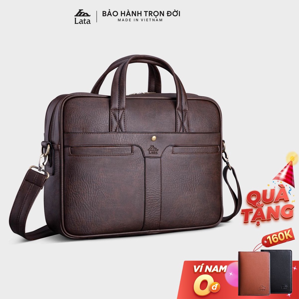 [Mã WABRDEC12 giảm 10% đơn 99K] Cặp da nam công sở thời trang LATA CA34