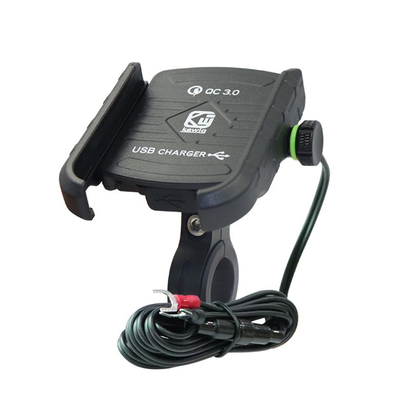 Giá Đỡ Điện Thoại Gắn Tay Lái Xe Máy Chống Nước Xoay 360 Độ Kèm Cổng Sạc QC 3.0 USB