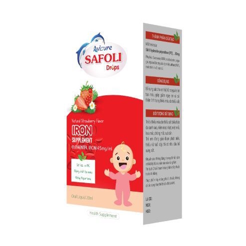 SAFOLI DROP – Sắt nhỏ giọt cho trẻ sơ sinh hỗ trợ quá trình tạo máu, bổ sung sắt cho cơ thể (20 ml)