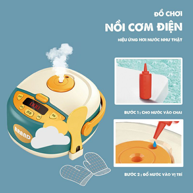 Đồ Chơi Nồi Cơm Điện Cho Bé Có Bốc Hơi Khói