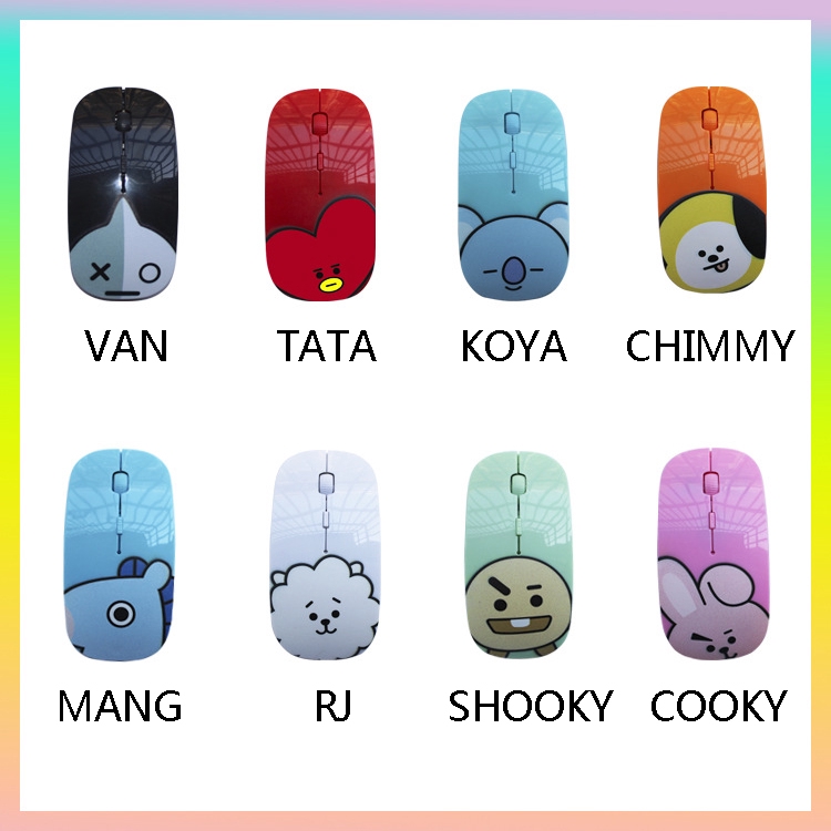 Chuột máy tính không dây họa tiết BT21 BTS
