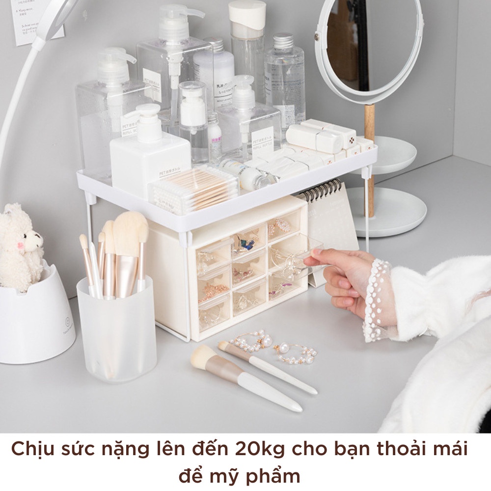 Kệ Gấp Gọn Để Bàn Cỡ Lớn Cao Cấp Loại 1 Để Mỹ Phẩm Đồ Nhà Tắm Tiện Lợi