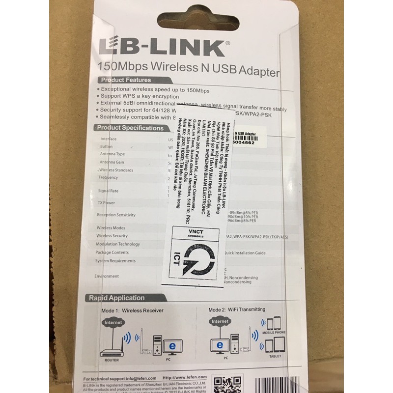 USB Thu Wifi có râu LB Link BL- WN155A | BigBuy360 - bigbuy360.vn