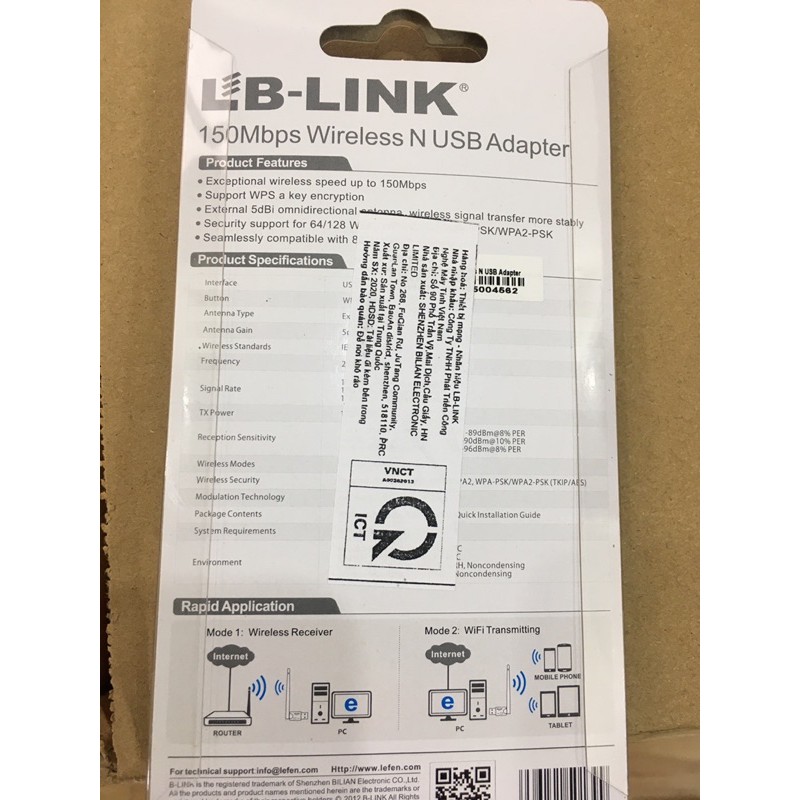 USB Thu Wifi có râu LB Link BL- WN155A