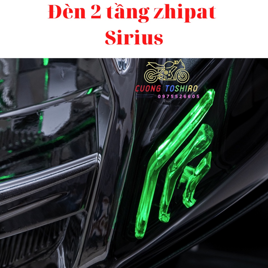 Đèn pha led 2 tầng Zhipat chính hãng lắp cho xe sirius src110 ánh sáng tốt ngoại hình đẹp