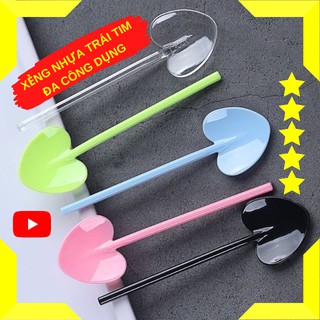 Thìa Múc Kem, Muỗng Múc Kem Body Và Đắp Mặt Nạ Bằng Nhựa Hình Trái Tim