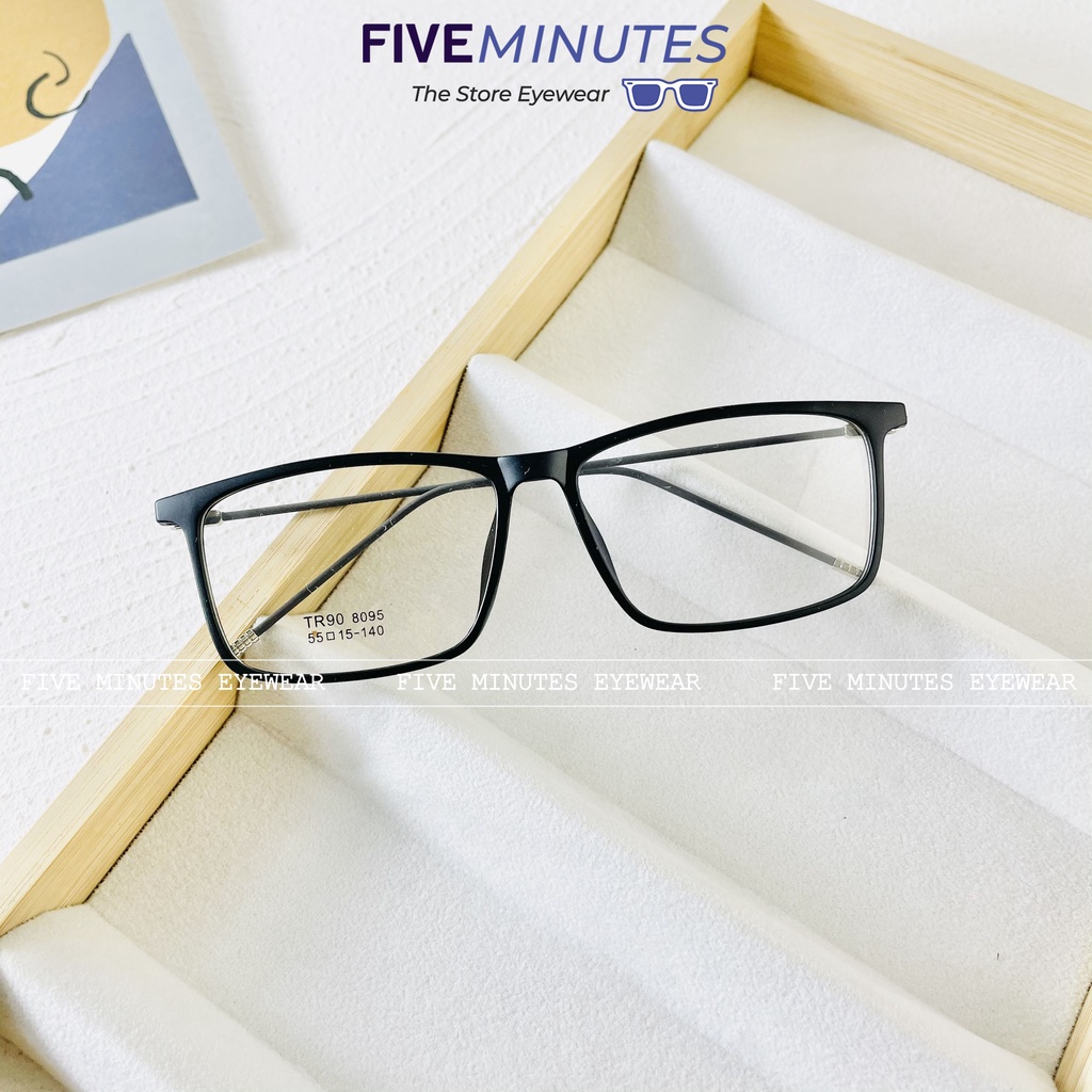 Gọng kính nam nữ dáng vuông Basic nhựa dẻo 8095 Siêu hot 2023 - Kính Mắt Five Minutes