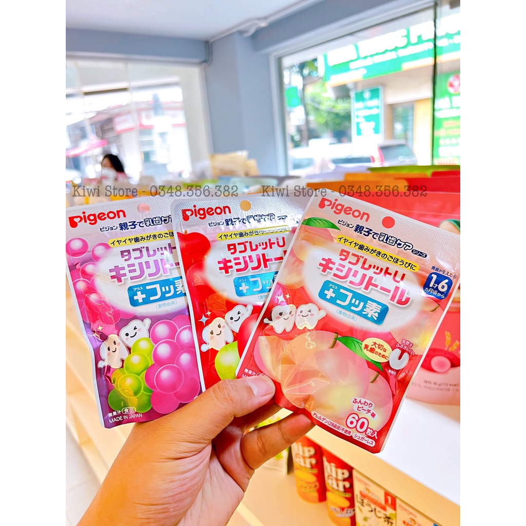 Kẹo ngậm chống sâu răng Pigeon Nhật cho bé 18m+ ( gói 60 )