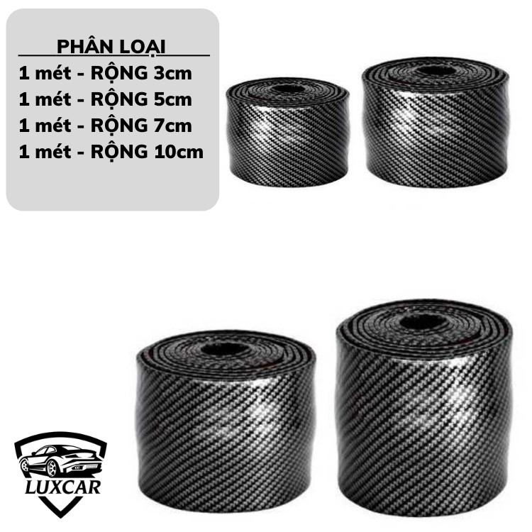 Nẹp dán cao su da vân carbon cao cấp LUXCAR chống trầy xước,làm đẹp xe ô tô | BigBuy360 - bigbuy360.vn