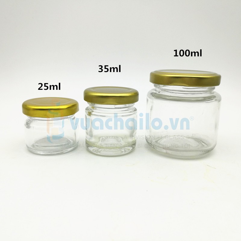 hũ thủy tinh 100ml làm sữa chua-nắp thiếc