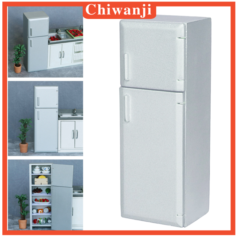 Tủ lạnh mini đồ chơi cho nhà búp bê tỷ lệ 1/12
