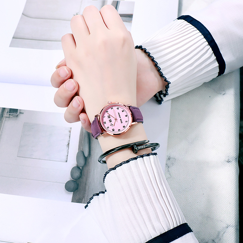 HIPSTER Đồng Hồ Đeo Tay Kiểu Dáng Đơn Giản Phong Cách Hàn Quốc Cho Nữ