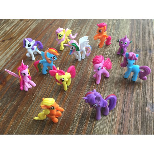 XẢ KHO+FREE SHIP]  Ngựa Pony thiên thần set 12 con loại to | Ngựa thiên thần Poly loại to