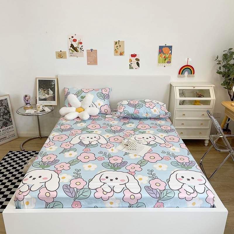 Bộ Ga Gối 3 Món 1m4x2m,vải cotton poly mẫu mới 2022,sale thanh lý-mẫu kẻ sắc màu