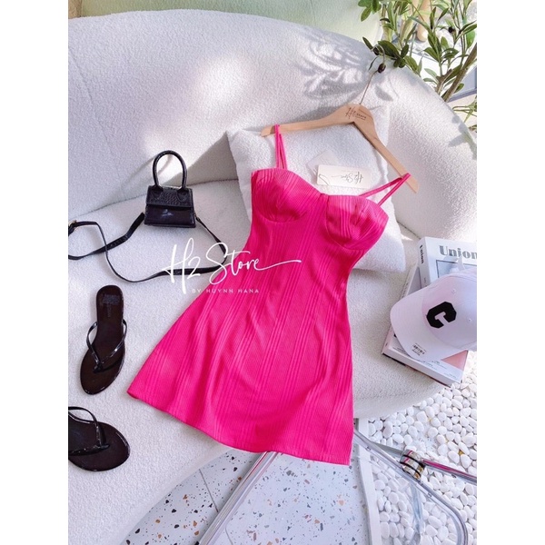 Đầm cúp ngực len xốp QC, đầm 2 dây body sexy D276