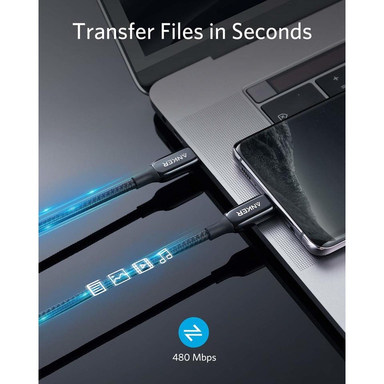 Cáp sạc Anker PowerLine+ III USB-C to L - A8842 dài 0.9m chuẩn MFi chính hãng | Bảo hành 12 tháng