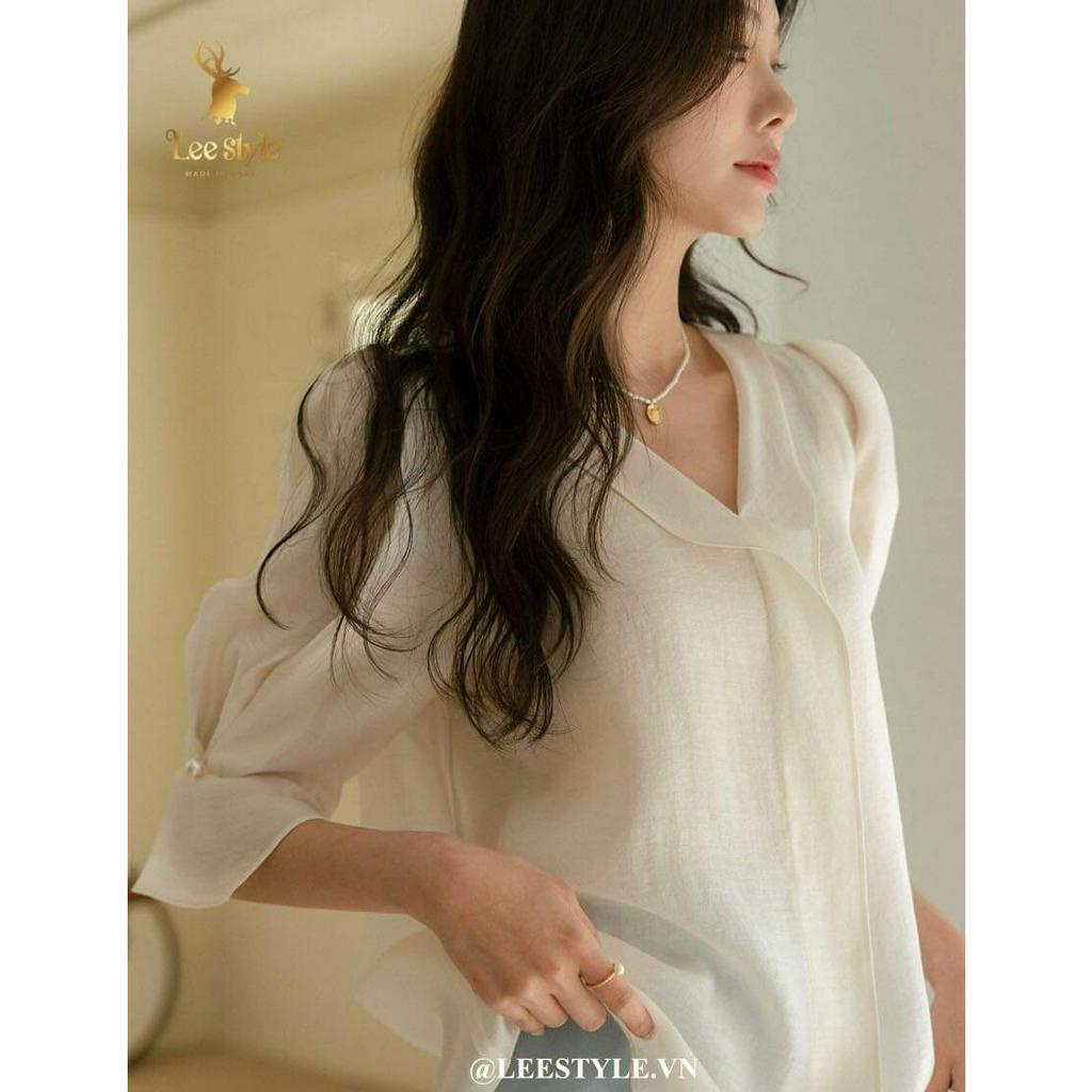 Áo voan tay lỡ có bèo công sở cho nàng 90kg bigsize  NQ523