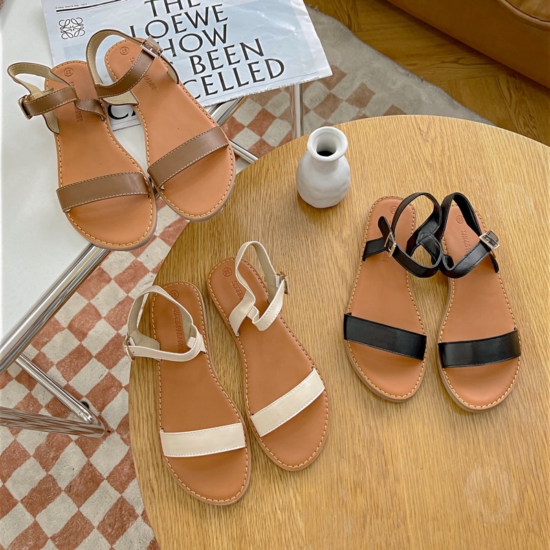Giày sandal nữ bảng ngang đế bệt thời trang Shoes Paradise SD1NX