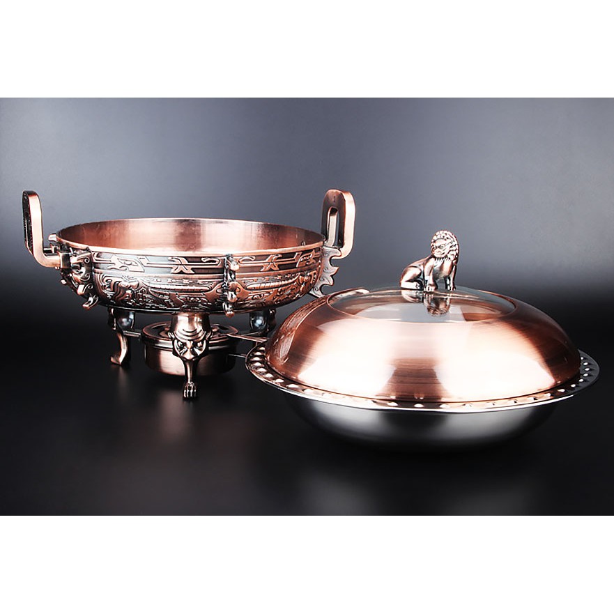 Bộ nồi lẩu inox cổ điển dùng cồn Zetai ZZD088