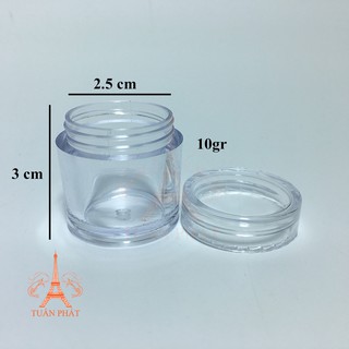 Hủ nhựa thân cao 10g - hủ chiết mỹ phẩm - chai lọ mỹ phẩm - hu dung my pham - chai lo my pham
