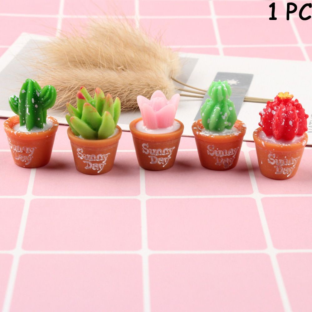 FUTURE Cute Cactus Bonsai Home Decor Resin Plants  Succulent Potted Figurines Micro Landscape  DIY Dollhouse Ornaments Mini  Crafts Fairy Garden Flower Miniature