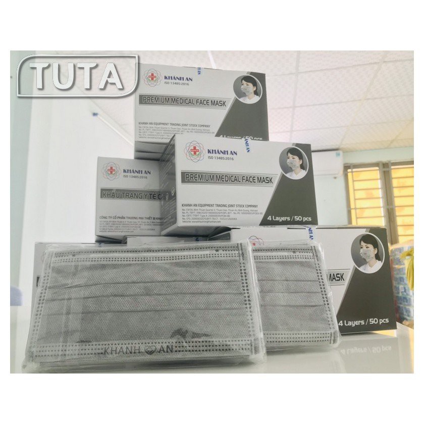 Khẩu Trang Y Tế 4 Lớp KHÁNH AN Hàng xuất khẩu(Xanh,Xám,Hồng, Đen) | BigBuy360 - bigbuy360.vn