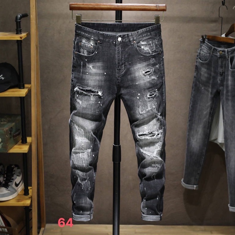 Quần jean nam đen xước cao cấp - chất bò co dãn tốt (ảnh thật) hàng chuẫn shop BEN shop0807 DN6